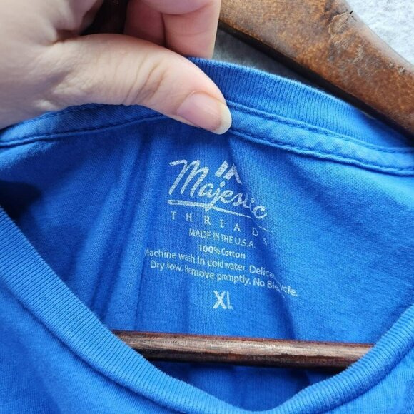 2019 Stanley Cup Champs St. Louis Blues Majestic Threads Blue T-Shirt XL 100% Co - Picture 3 of 4